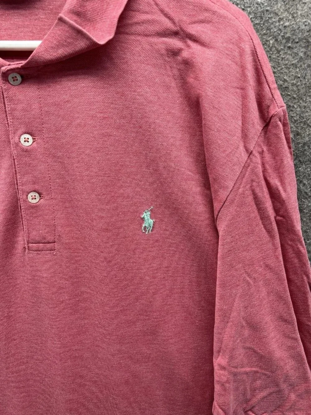 Polo Ralph Lauren Polo Shirt Men XL Red Pima Long Sleeve Rugby Vintage Golf